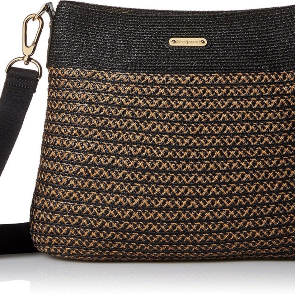 Eric Javits Woven Black and Brown Shoulder Bag
